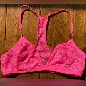 H&M lace bralette - neon pink - sz Small